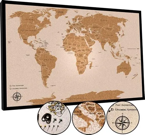 Amazon.com: AdventureScape Push Pin Travel Map - Large 30" x 20" World ...