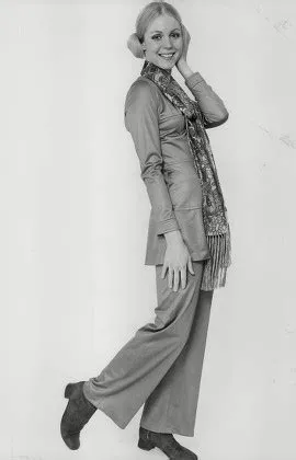 Model Debbie Condon Wearing Shiny Plumcoloured Editorial Stock Photo ...