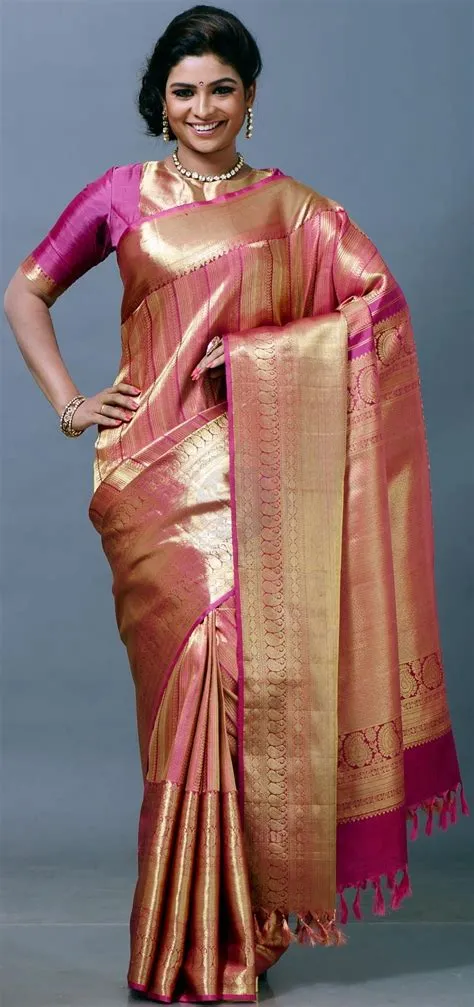 Pink & Gold Kanchipuram Wedding Silk Saree {The Chennai Silks} | Bridal ...