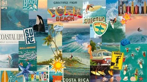 Surf Collage Desktop Wallpaper in 2025 | Cute laptop wallpaper, Surfing ...