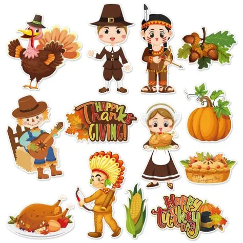 Amazon.com: Whaline Thanksgiving Indian Cutouts Happy Thanksgiving ...