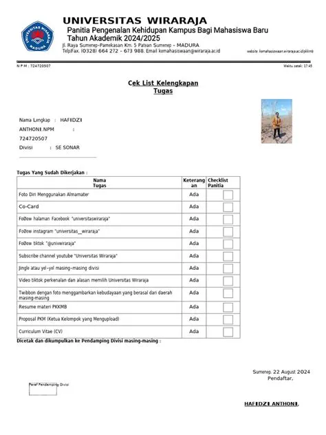 Cetak Kelengkapan Penugasan - PKKMB 2024 | PDF