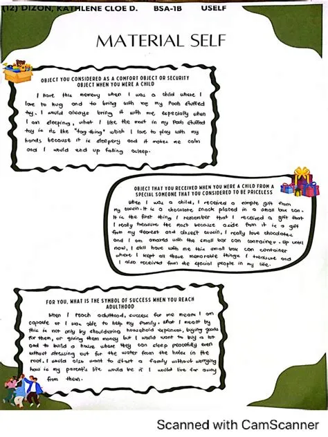 Uself Material Self Activity | PDF