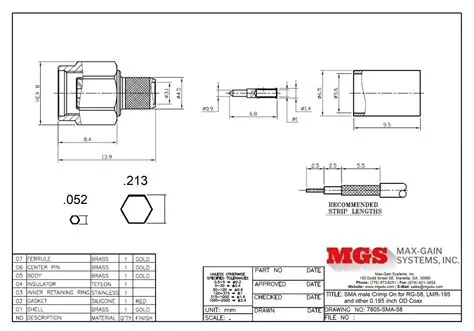 SMA Male Connector for 0.195 Inch OD Coax - Max-Gain Systems, Inc.