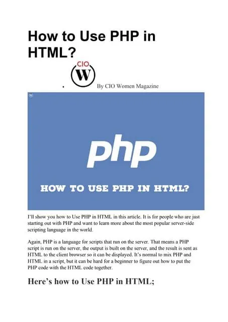 How to Use PHP in HTML.pdf