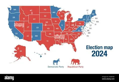 Map of 2024 United States presidential election results per state Stock ...