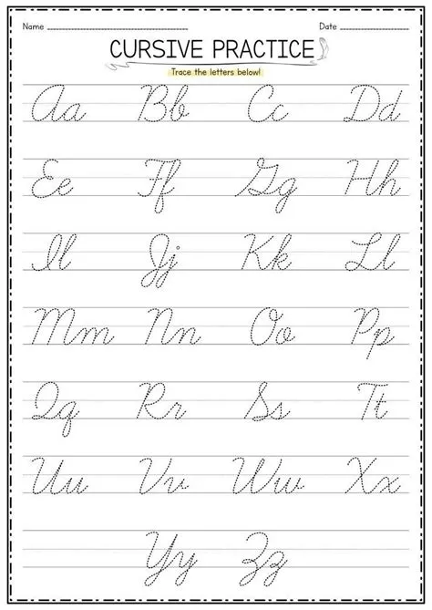 Abc Cursive Writing Practice