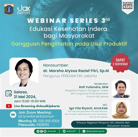 Dinas - Hai sobat sehat 👋 Yuk simak webinar Edukasi Kesehatan Indera ...
