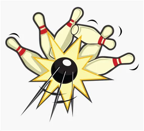 Vintage Bowling Crest With Ball Knocking Down Pins High-Res Vector ...