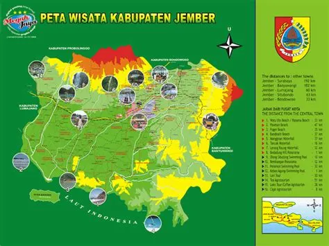 Jember Regency Tourist Map