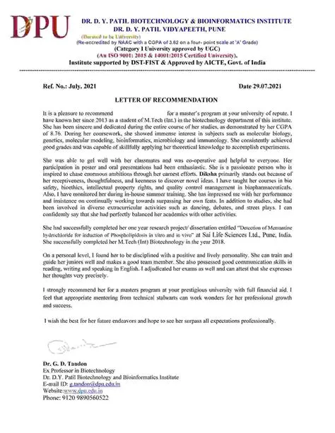 Letter Of Recommendation (LOR) - Edge International