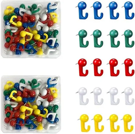 100Pcs Clear Ball-Shaped Push Pin Hooks, Push Pin Hangers, Thumbtacks ...