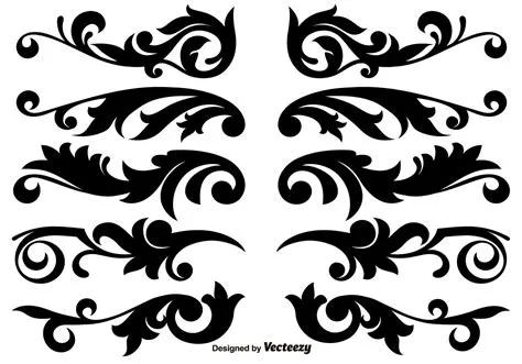 Scroll Works Design, Ornamental Decorative Vector Elements 116042 ...