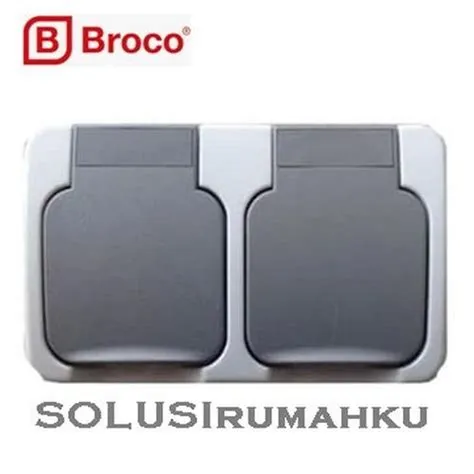 Jual BROCO Stop Kontak DOUBLE Outdoor Anti Hujan Colokan Outbow Tahan ...