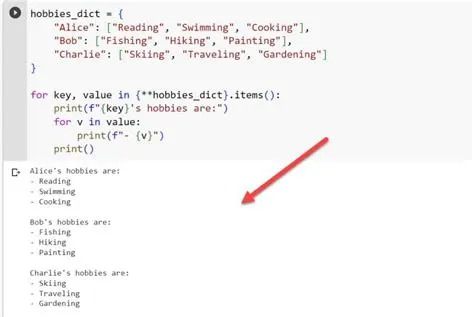 Python list items in dictionary