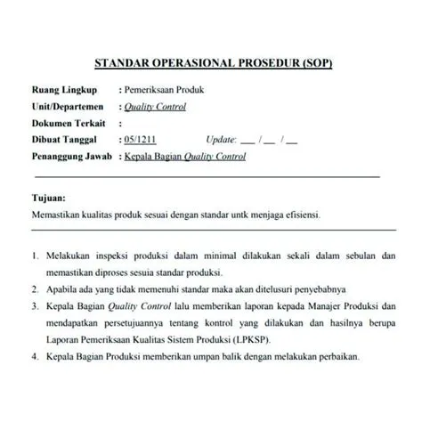 Format Standar dan Contoh SOP Perusahaan