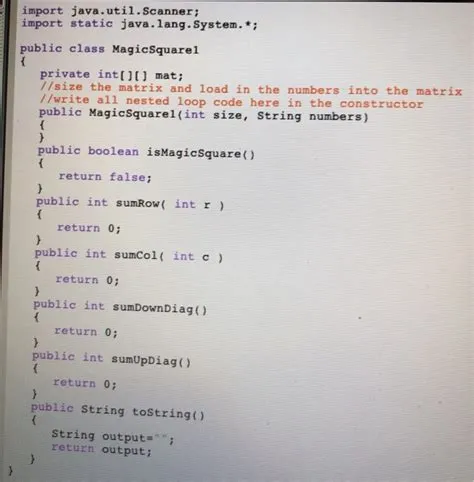 Magic square java program code - loptebasics