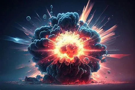 Premium Photo | Nuclear reaction atomic particle explosions ...