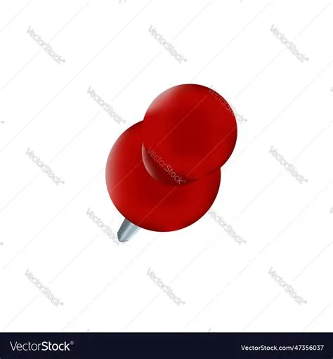 Realistic red push pins Royalty Free Vector Image