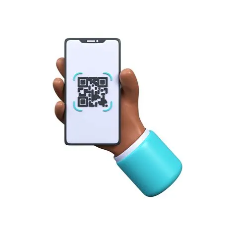 3d Scanning a QR code on your phone. Phone in hand scans qr code ...