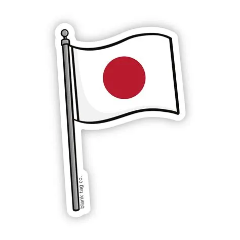 Blank Tag Co.® Japan Flag Waterproof Sticker | Japan flag, Flag drawing ...