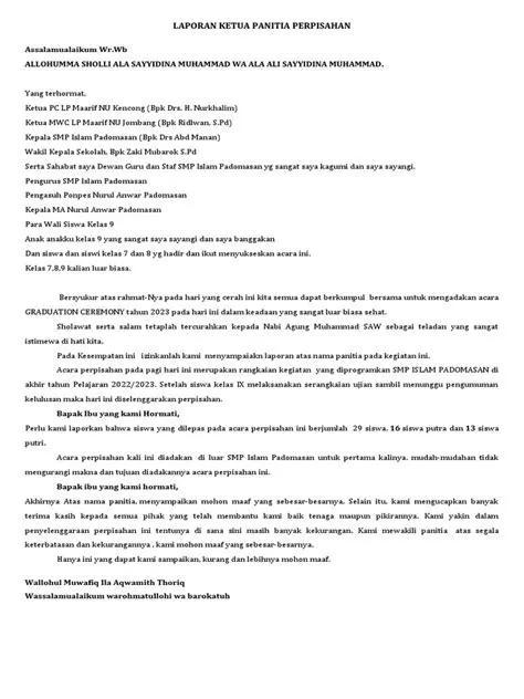 Laporan Ketua Panitia Perpisahan | PDF