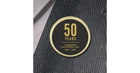 50 Years Business Anniversary Gold Finish Lapel Pin | Zazzle