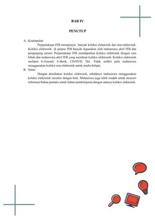 Koleksi Media Elektronik di Perpustakaan Pusat ITB | PDF