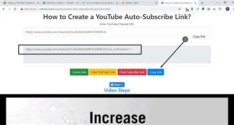 YouTube Auto-Subscribe Link Generator - Mall Lex - The Web Programming ...