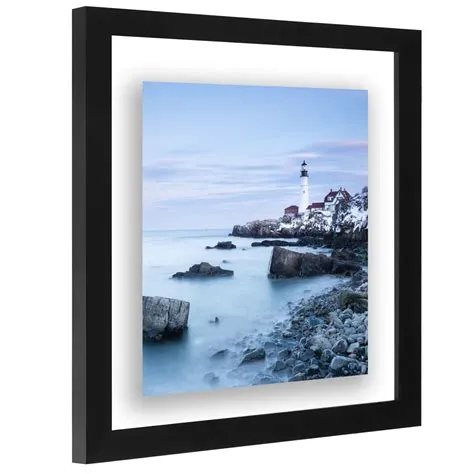 Americanflat 11x11 Floating Frame in Black with Polished Glass and ...