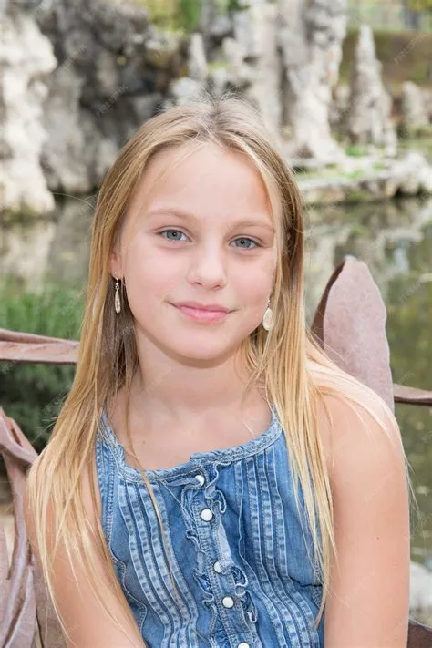 Premium Photo | Pretty blond girl in park smiles at the camera