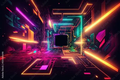 Abstract futuristic neon in the metaverse psychedelic holographic ...