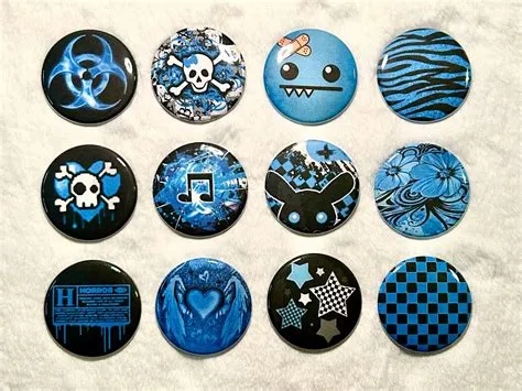 Blue Emo Scene Mall Goth Y2K 1.5" Pinback Buttons in 2025 | Buttons ...
