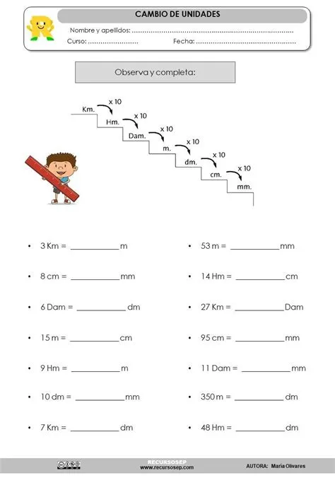 Cambio de unidades | Fichas de matematicas, Actividades de medición ...