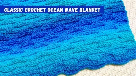 Classic Crochet Ocean Wave Blanket Easy Crochet Blanket Pattern with ...