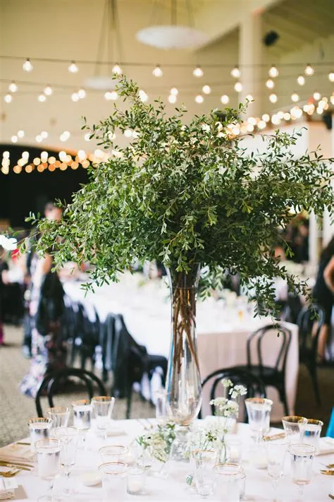 Tall Centerpieces with Greenery | Tall centerpieces, Tall wedding ...