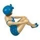 Retro Beach Beauty Figurine Sitting Aegean Blue Polka Dot Pinup Home ...