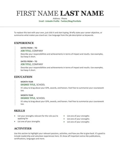 24 Free Resume Templates for Microsoft Word