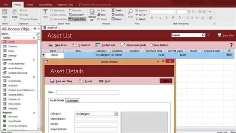 Microsoft Access Asset Tracking Management Database Templates | Access ...