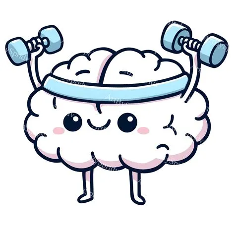 Brain Cartoon PNG Clipart - Cute Brain With Dumbbells - Mental Health ...