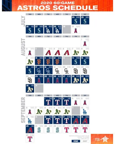 Houston Astros Schedule Printable - Printable Templates