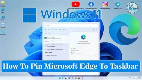 How To Pin Microsoft Edge To Taskbar On Windows 11 - YouTube