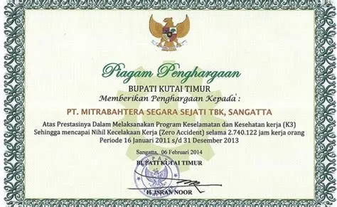 Contoh Surat Penghargaan Karyawan Terbaik : Penghargaan Pt Tunas Inti ...