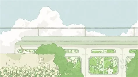 Kawaii cute soft girl aesthetic floral bus simple minimalistic ipad pc ...