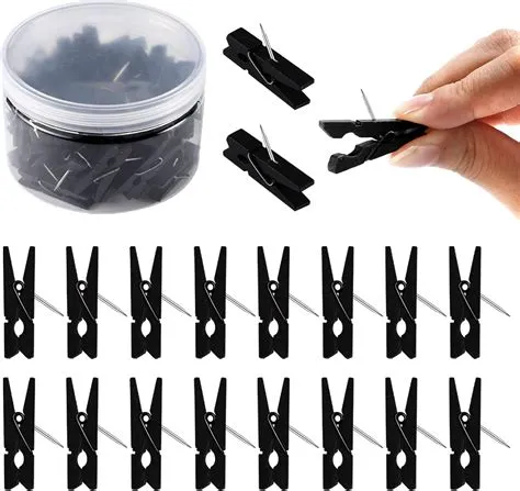 Amazon.com: 50 Count Push Pin Clips for Bulletin Board, Wooden Push ...