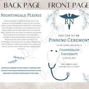Nursing Pinning Ceremony Program Template Editable Template - Etsy