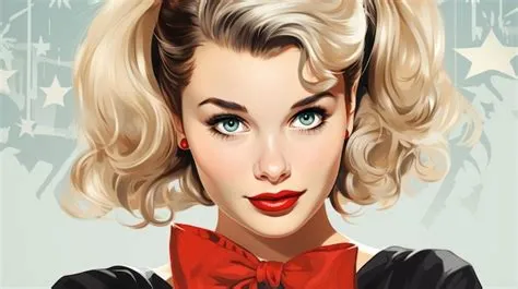Premium AI Image | Christmas pinup girl pop art comic style
