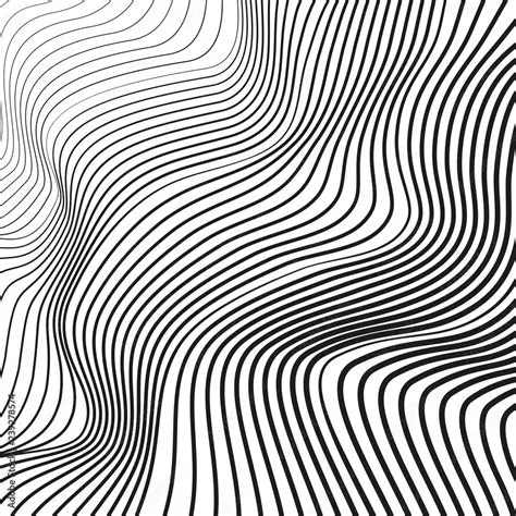 Black and white wave pattern. Vector squiggle, waving dynamic lines ...