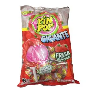 CHUPETA GIGANTE FRESA 48UND PIN POP - Mi Bodega Express