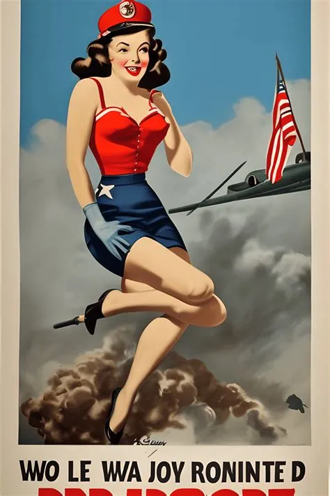 WW2 Recruiting Poster Pinup Girl Realistic · Creative Fabrica